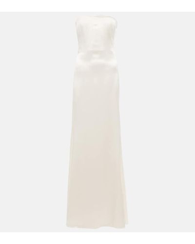 Saint Laurent Bridal Silk Satin Gown - White