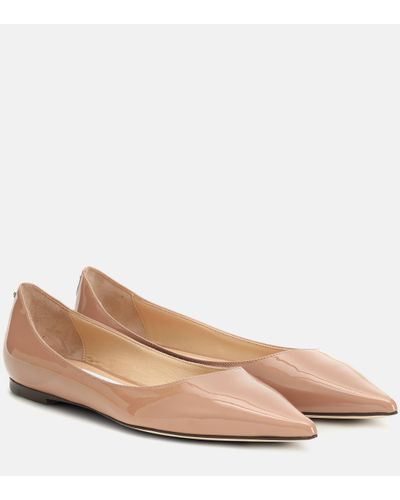 Jimmy Choo Ballerines Love Flat en cuir verni - Rose