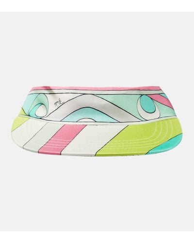 Emilio Pucci Bedruckter Visor aus Seiden-Twill - Blau