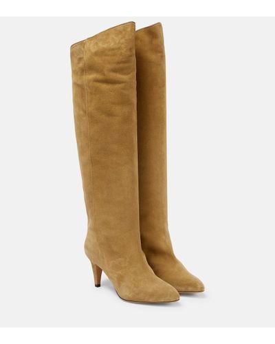 Isabel Marant Lispa Suede Knee-high Boots - Metallic