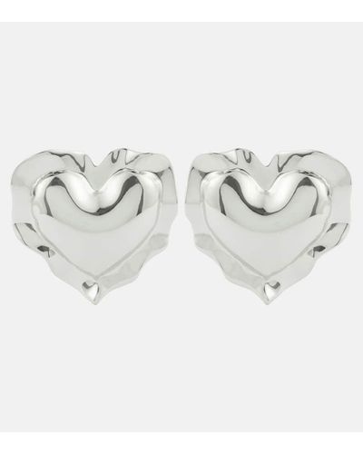 Nina Ricci Cushion Heart Earrings - Metallic