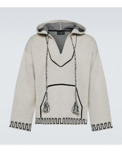 Alanui Patterned-Jacquard Knitted Hoodie - Natural