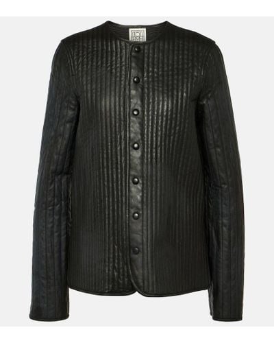 Totême Giacca trapuntata reversibile in pelle - Nero