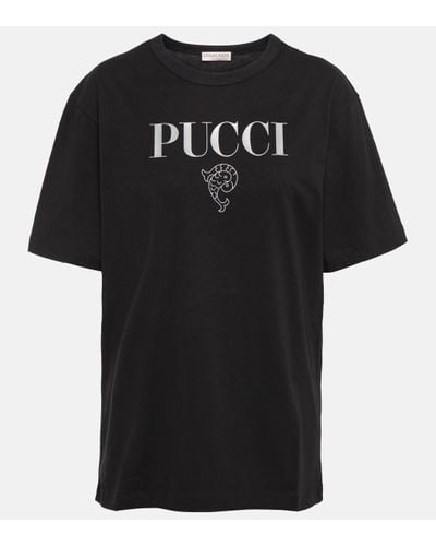 Emilio Pucci T-shirt en coton a logo - Noir