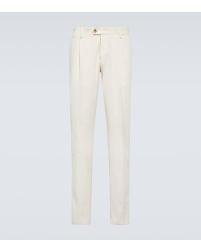 Lardini Corduroy Straight Trousers - White