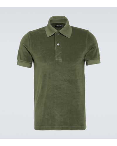 Tom Ford Cotton-blend Terry Polo Shirt - Green