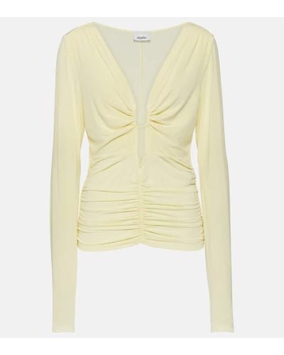 Isabel Marant Laura Ruched Jersey Top - Yellow