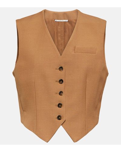 Stella McCartney Cropped Wool Waistcoat - Brown