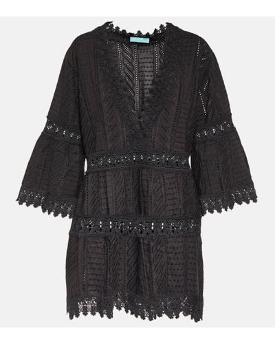 Melissa Odabash Victoria Embroidered Cotton Minidress - Black