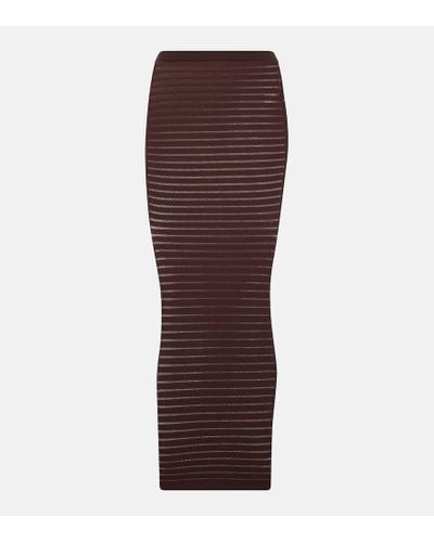 Alaïa Striped Maxi Skirt - Purple