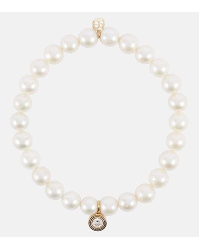 Sydney Evan 14kt Gold And Pearl Bracelet With Diamond - White