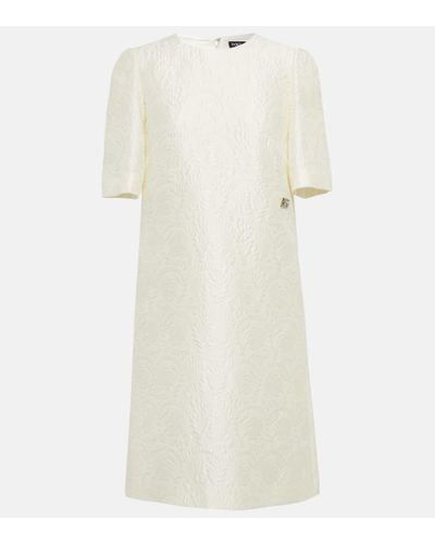 Dolce & Gabbana Cotton And Silk Blend Minidress - White