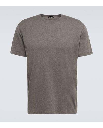 Tom Ford T-shirt en coton melange - Gris