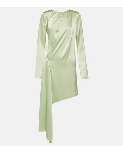 JW Anderson Abito midi asimmetrico in raso - Verde