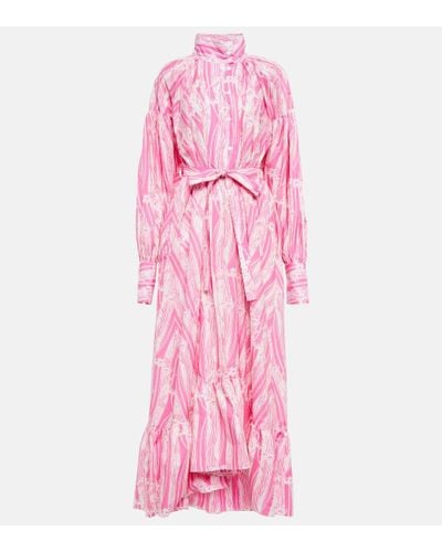 Patou Printed Cotton Maxi Dress - Pink