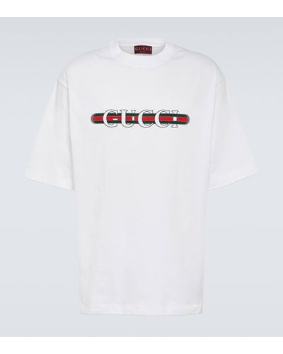 Gucci T-shirt En Jersey De Coton À Imprimé - Blanc