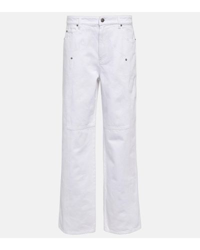 Isabel Marant Valeria Mid-rise Straight Jeans - White