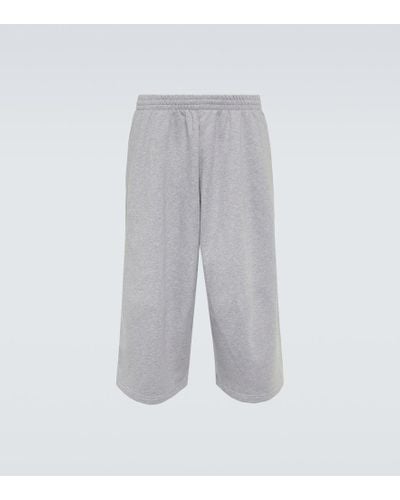 Balenciaga Shorts aus Baumwoll-Fleece - Grau
