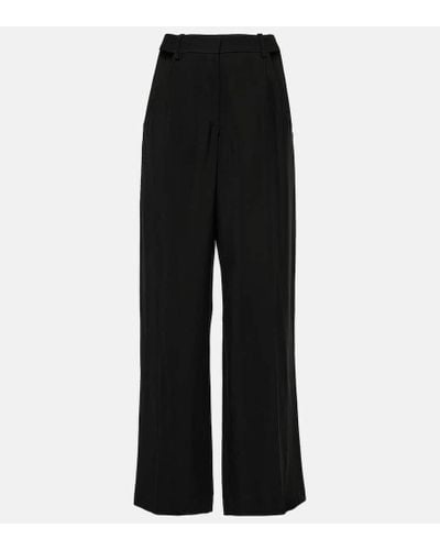 Mugler Pantalones anchos con aberturas - Negro