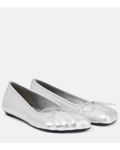 Balenciaga Ballerinas Fetish aus Leder - Weiß