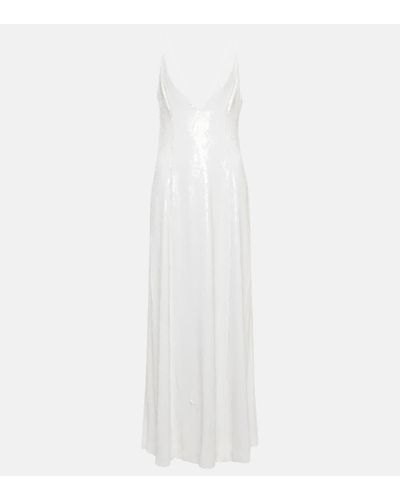 Khaite Carina Sequined Slip Dress - White