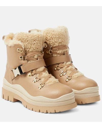 Bogner Botas Arosa de piel con borrego - Neutro