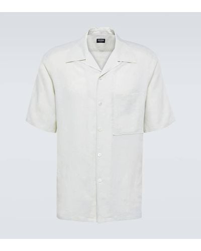 Zegna Camisa de lino Oasi - Blanco