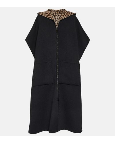 Valentino Toile Iconographe Wool Cape - Black