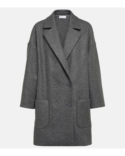 RED Valentino Double-breasted Wool-blend Coat - Gray