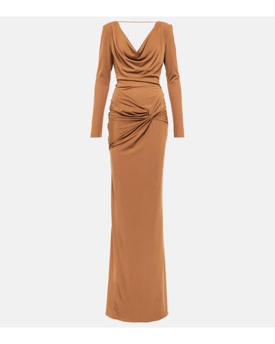 Tom Ford Draped Jersey Gown - Brown
