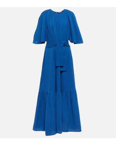 Eres Leto Cotton Gauze Maxi Dress - Blue