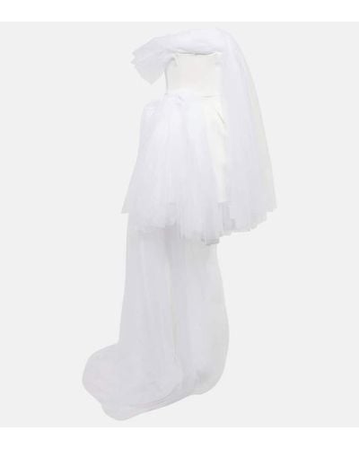 Maticevski Evermore Strapless Tulle Minidress - White