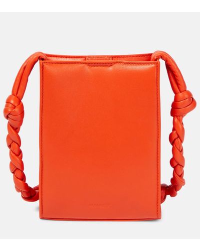 Jil Sander Small Leather Crossbody Bag - Orange