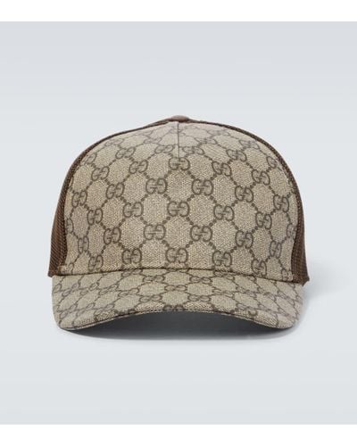 Gucci Cappello da baseball in mesh e canvas GG Supreme - Marrone