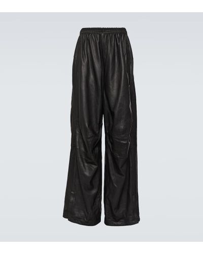 Balenciaga Leather Pants - Black