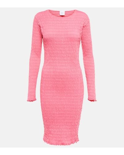 Patou Smocked Cotton-jersey Mini Dress - Pink