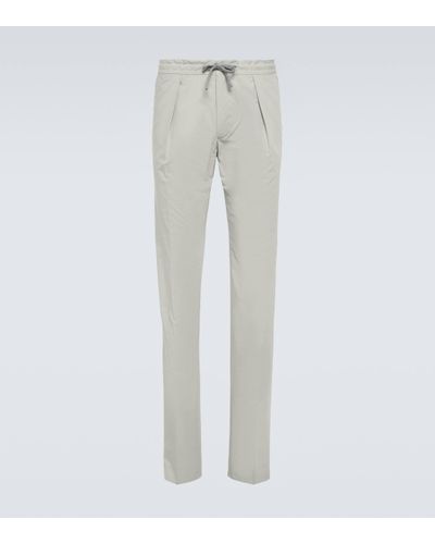 Incotex Pantalon slim en coton melange - Blanc