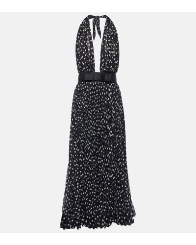 Dolce & Gabbana Vestido midi de chifon con lunares - Negro