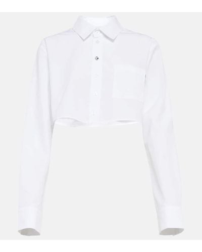 Coperni Camisa de algodon cropped - Blanco