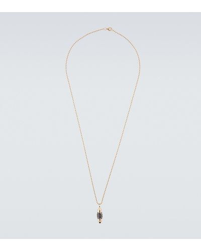 Rainbow K Majesty Bullet 9kt Gold Pendant Necklace With Diamonds - White