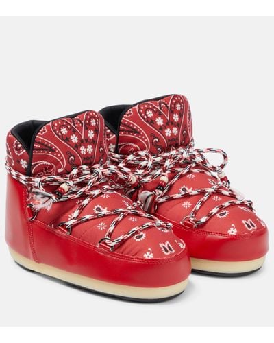 Alanui Full Moon Bandana-print Boots - Red
