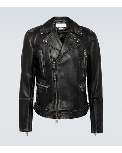 Alexander McQueen Bikerjacke aus Leder - Schwarz