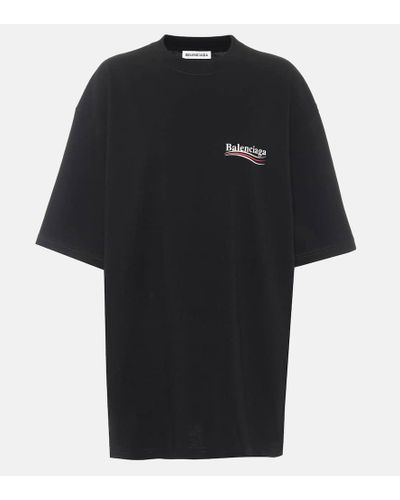Balenciaga Camiseta de algodon oversized - Negro