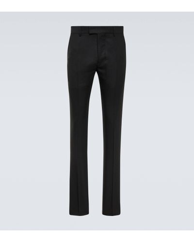 Ami Paris Pantalon slim en laine vierge - Noir