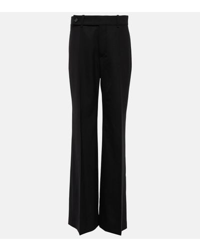 Chloé High-rise Wool-blend Straight Trousers - Black
