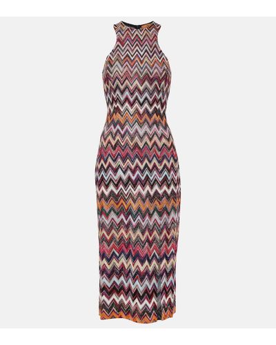 Missoni Vestido midi de lame en zigzag - Multicolor