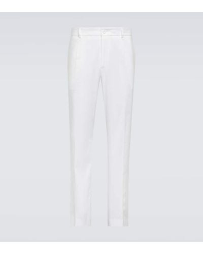 Dolce & Gabbana Gerade Hose aus einem Leinengemisch - Weiß