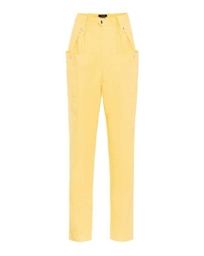 Isabel Marant Yerris High-rise Cotton Carrot Pants - Yellow