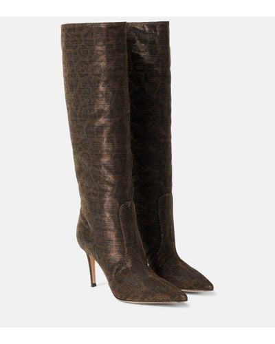 Gianvito Rossi Hansen Leopard-print Knee-high Boots - Black