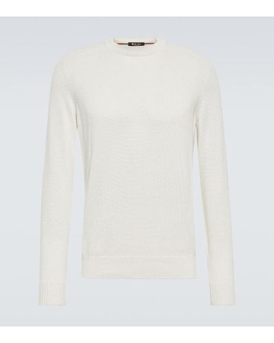 Loro Piana Warwik Cotton And Silk Sweater - White